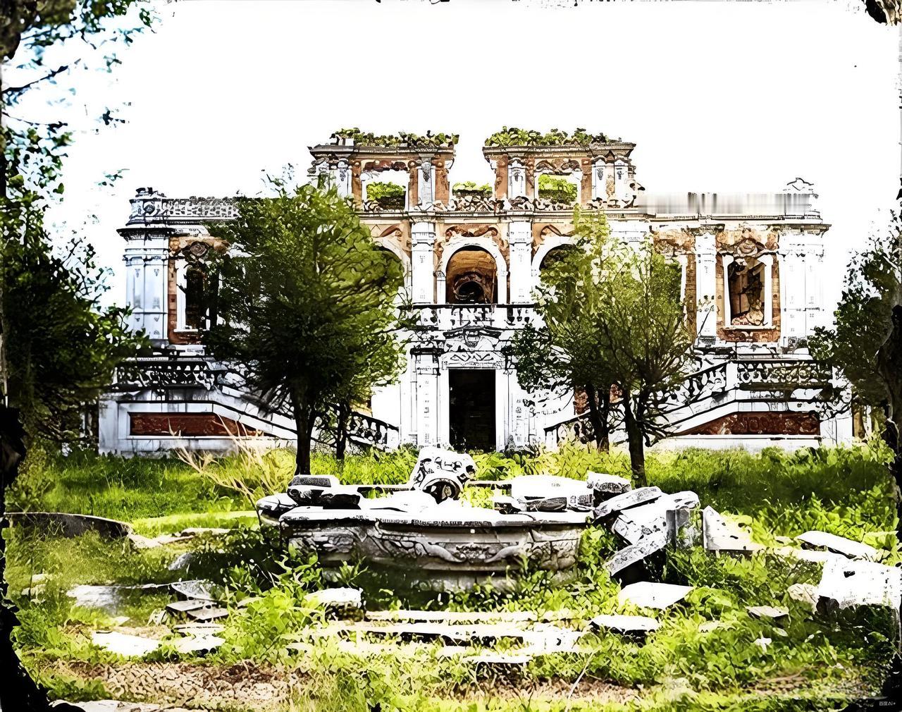 这是1873年由ErnstOhlmer拍摄的、已知最早的圆明园西洋楼废墟影像之