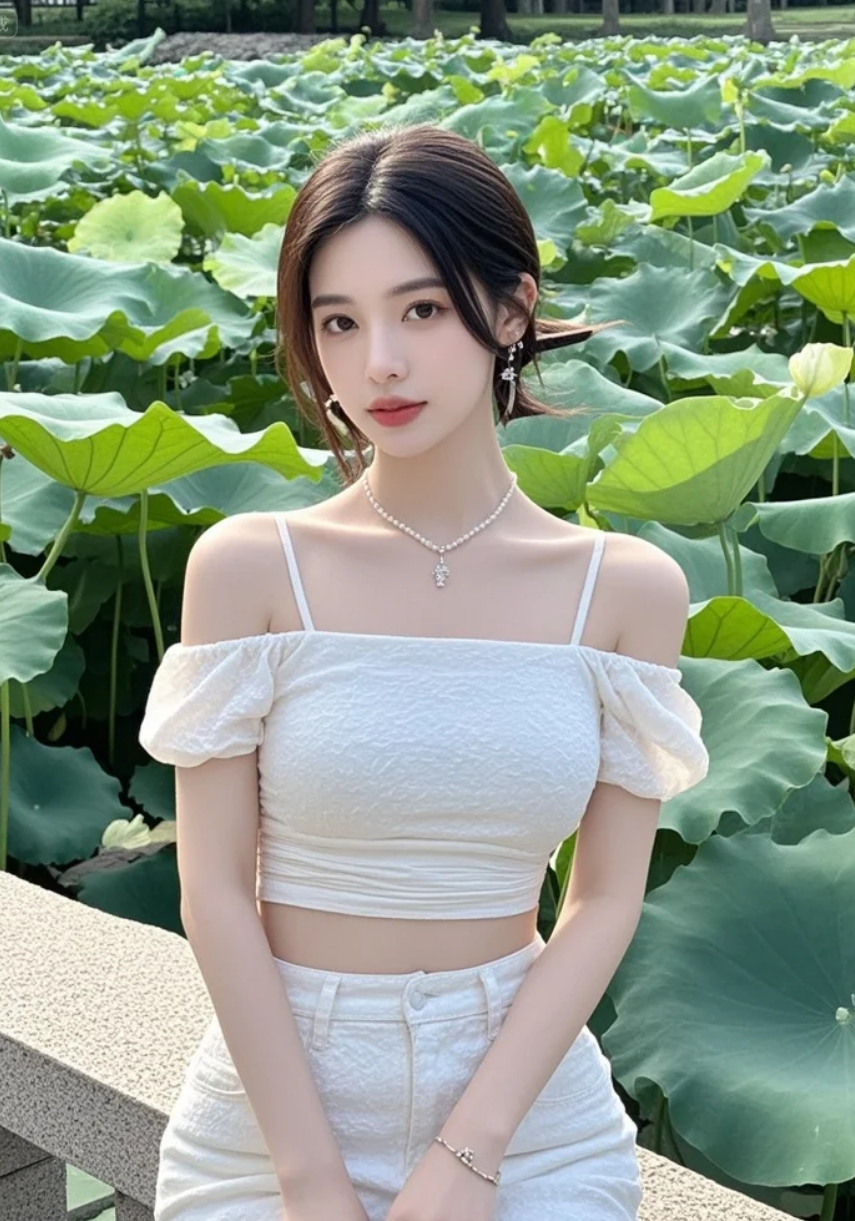 风动莲叶千层浪，裙裾飘飘似仙来