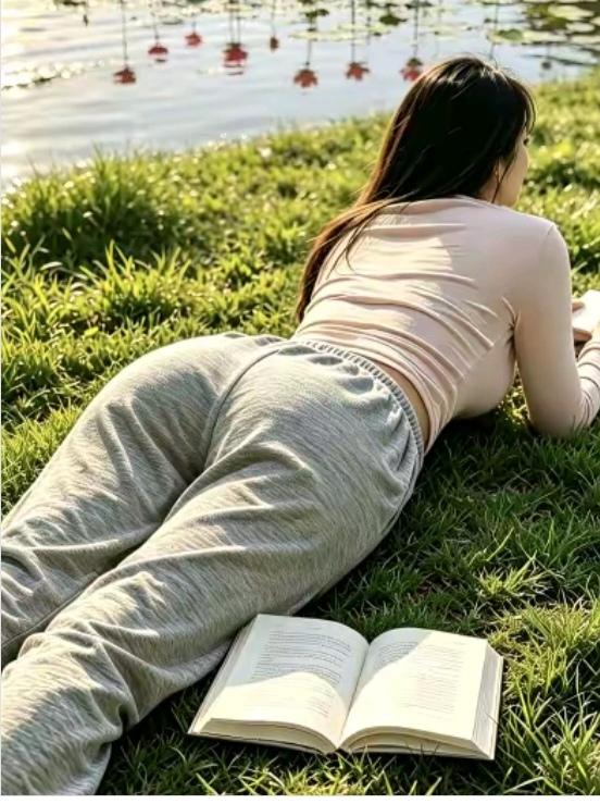 爱学习图中画面了不起；美女就是爱学习；虽说学习有场所；不是学校就家里；