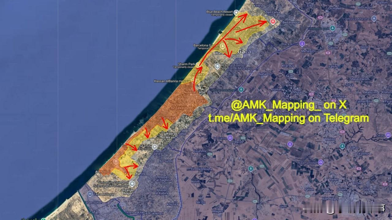 新西兰信源“AMK_Mapping”报告称,在停火协议实施以及以色列国防军撤退至