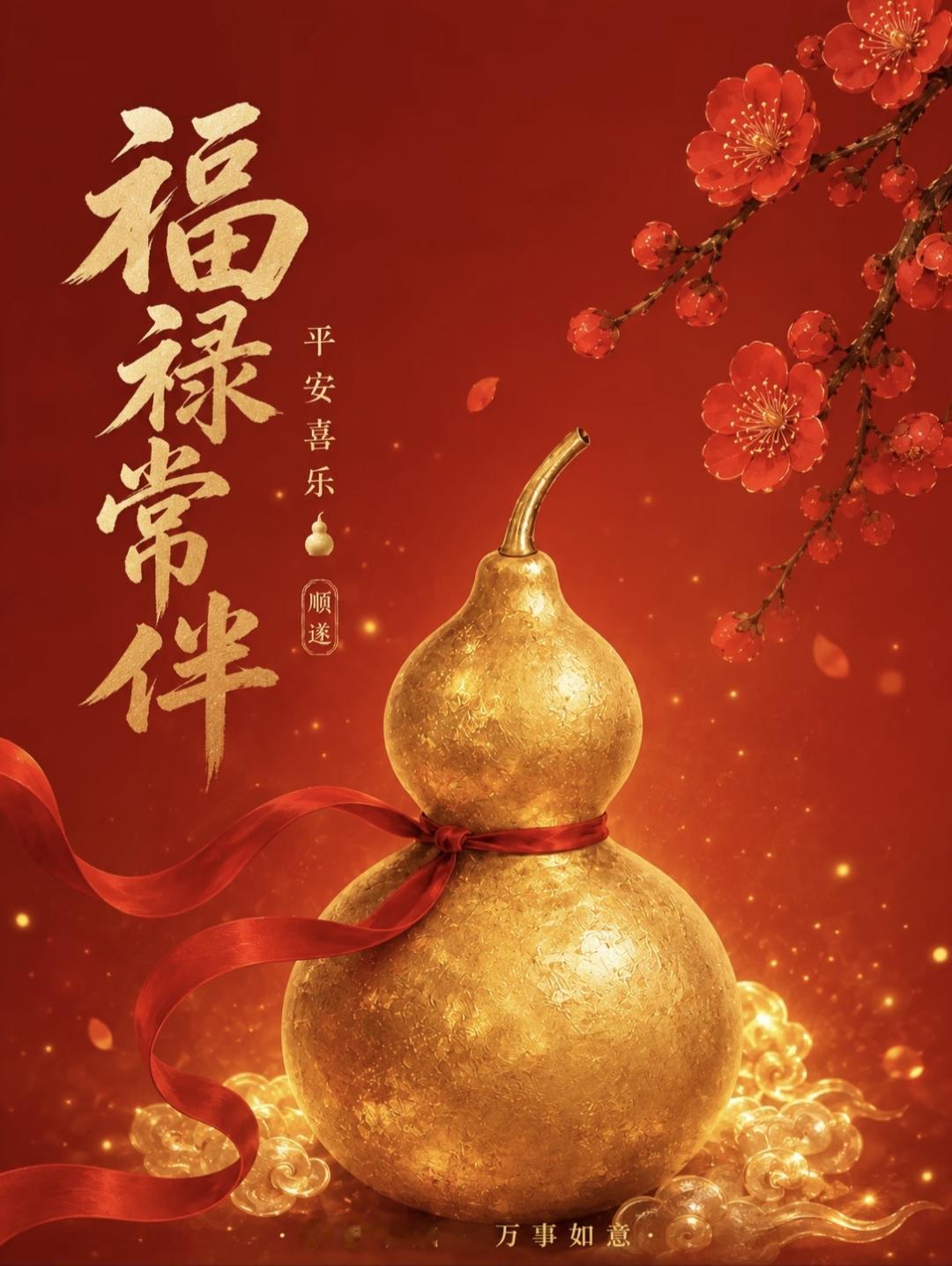 福禄双全·平安喜乐·万事顺遂福禄常伴顺遂年年，愿你心想事成万事皆甜！传统文化