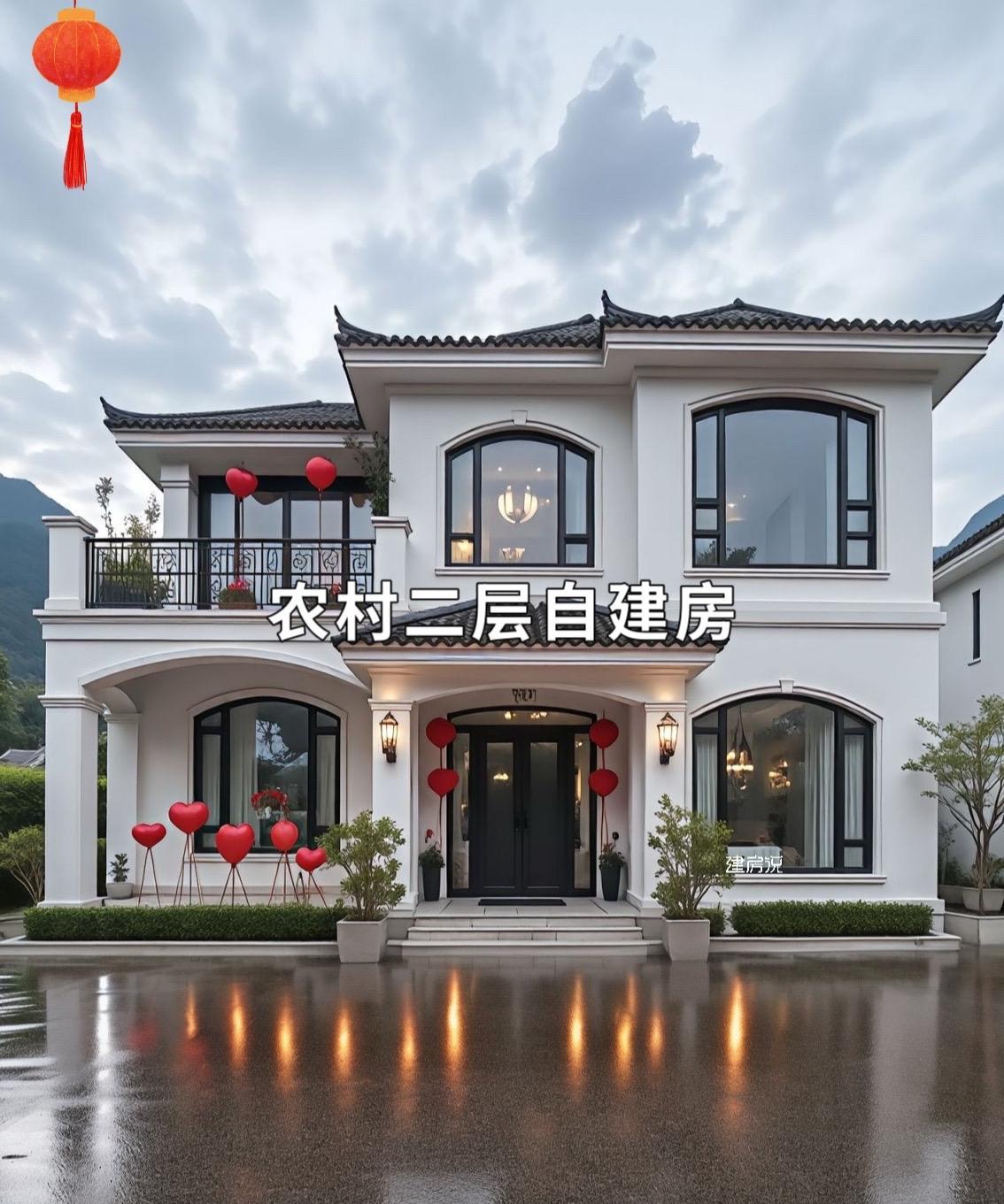 在农村盖二层田园小别墅！造价不高，能满足一家人的生活需求，适合家庭人口少的家庭，