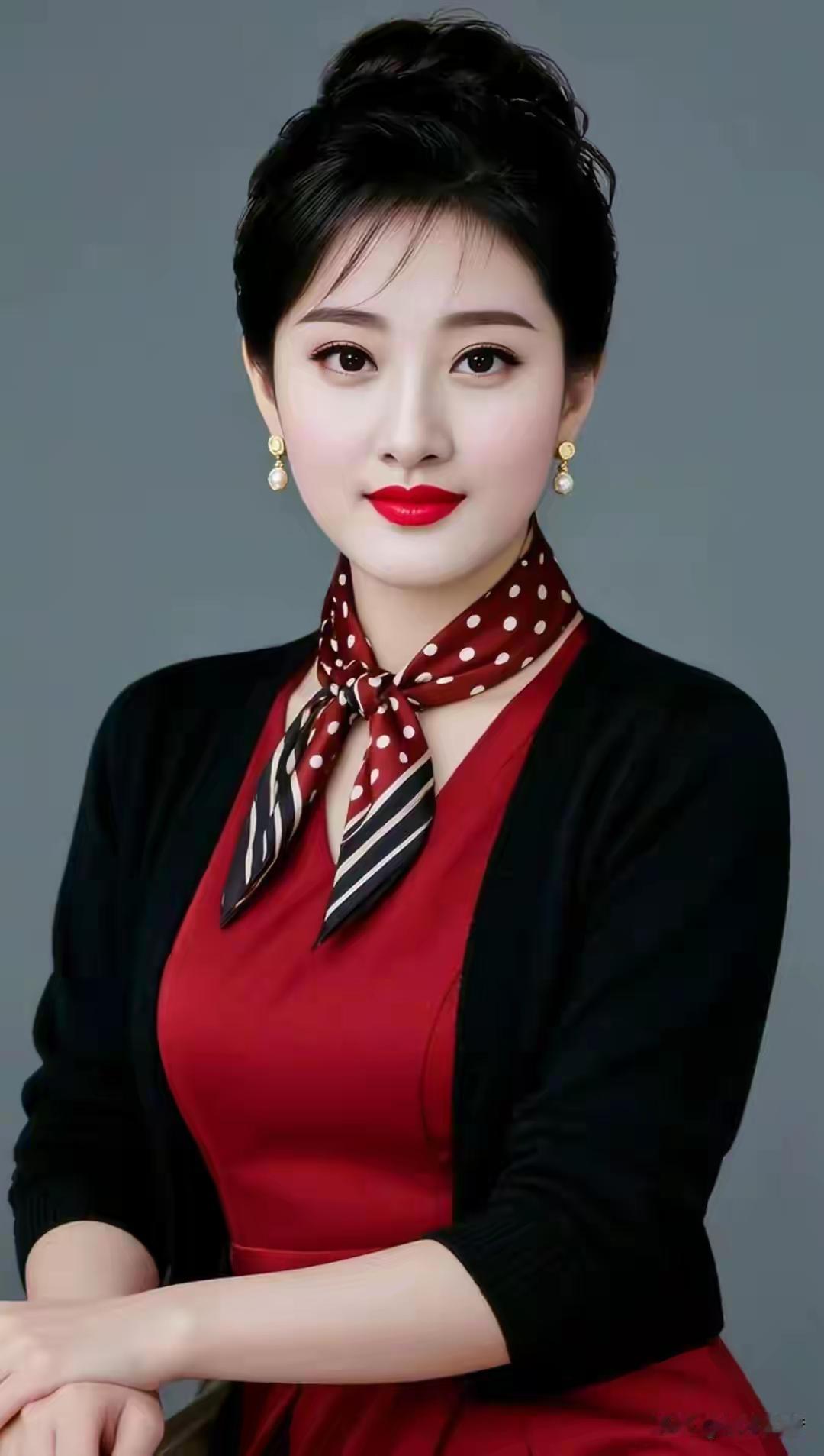 优雅气质，红黑配，职场女神范儿