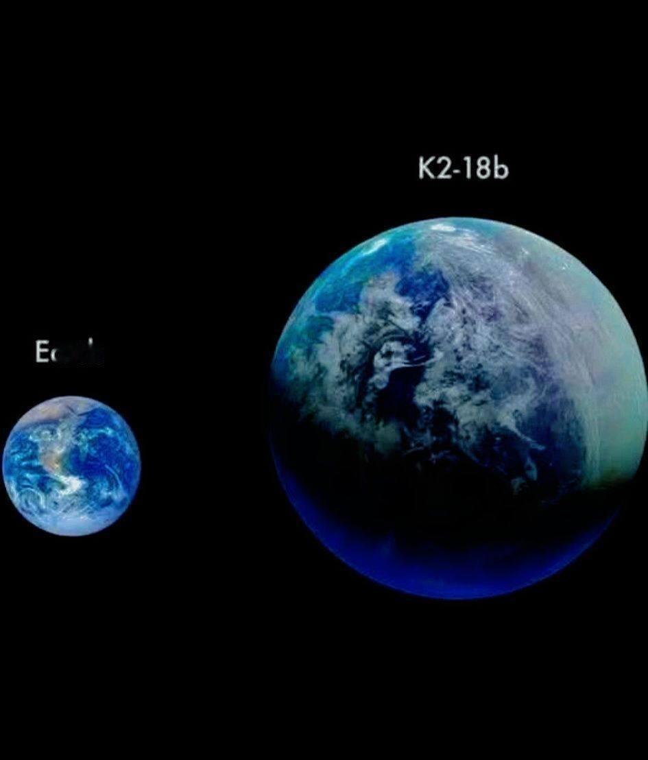 这是K2-18b，一颗潜在宜居行星，被海洋覆盖，大小约为地球的2.6倍。詹姆斯·