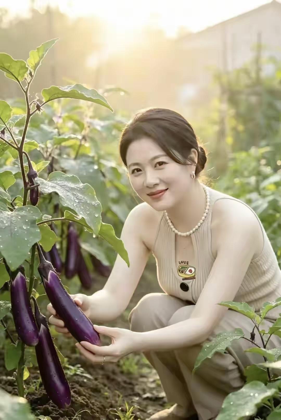 丰富多样的采摘园，美丽动人的女主人，优雅大方气质，清新脱俗，风彩迷人，独特的神韵