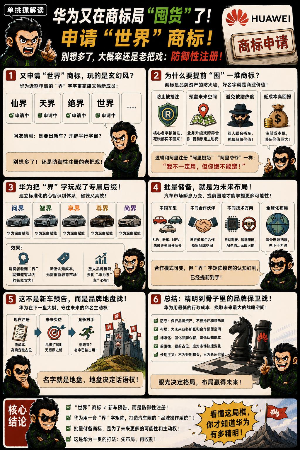 华为又在商标局囤货了。这次申请的是“世界”商标，配上此前已经排排坐的“仙界”、