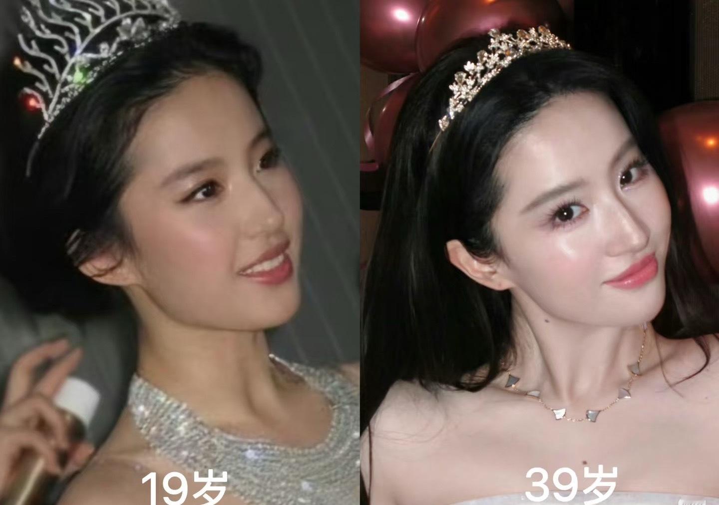 刘亦菲的发际线20年居然一直都没变过。​​​
