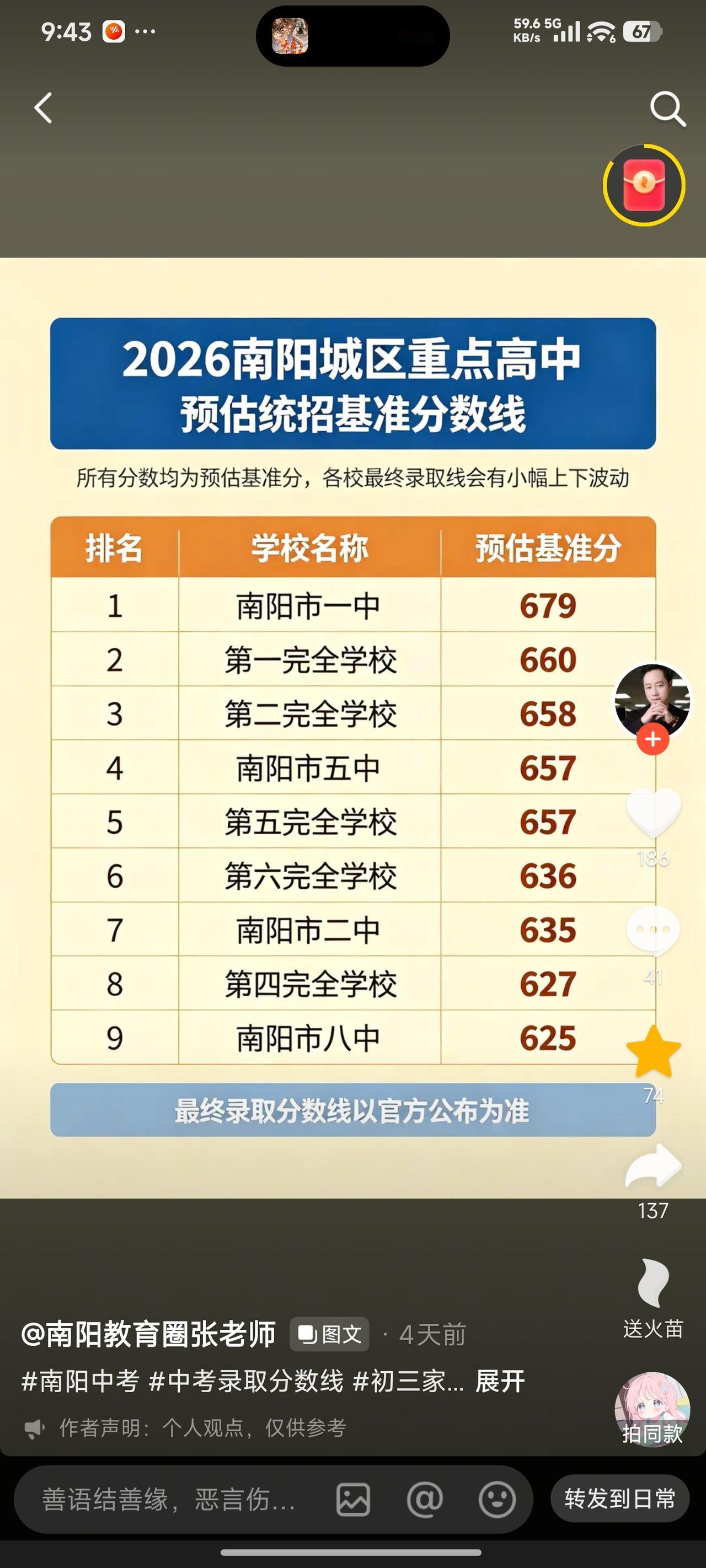 2026年南阳中考重点高中预估录取分数公布，在众多学生和家长心中激起层层涟漪。
