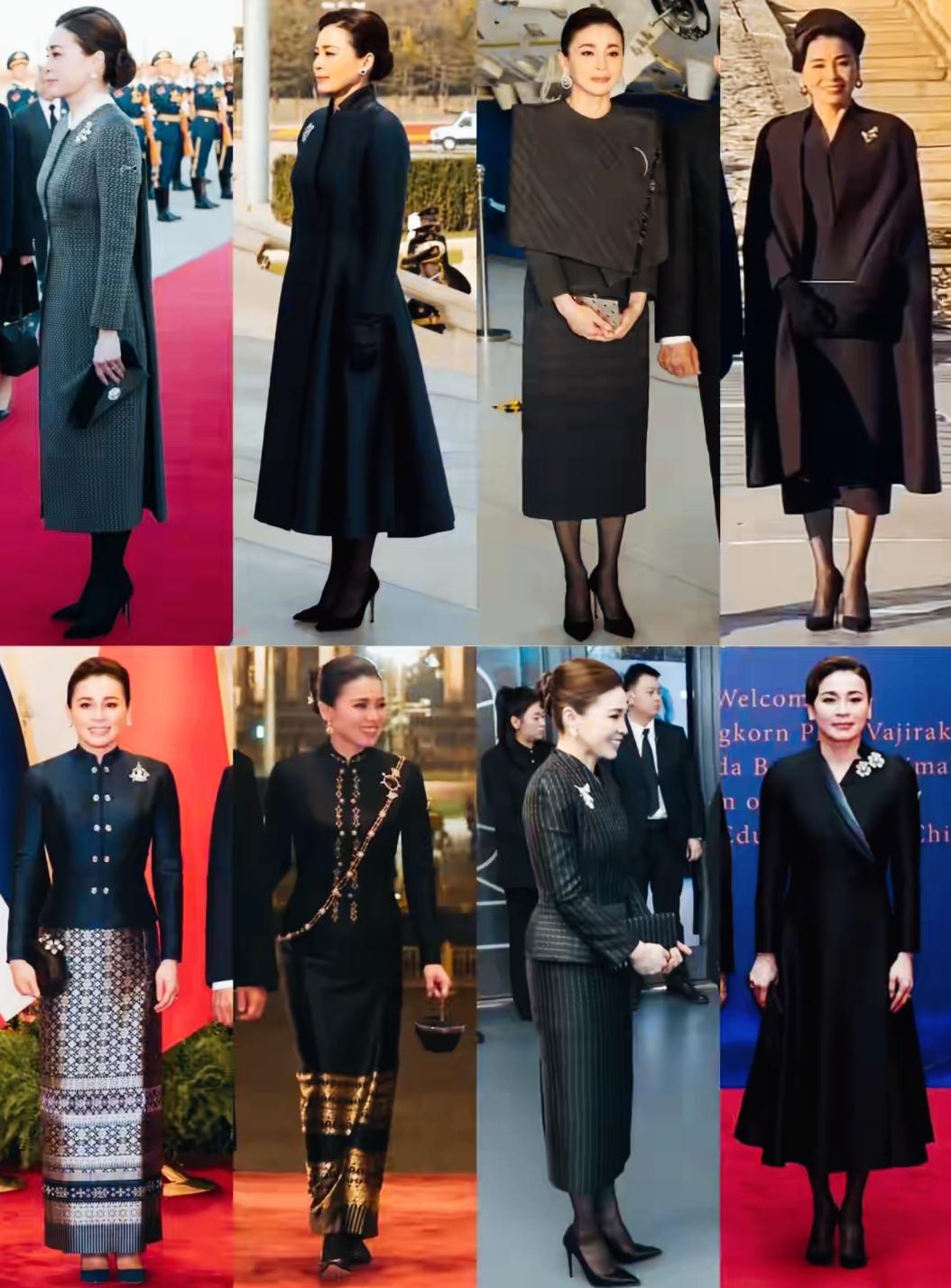 泰国王后苏提达这么好的形象和气质，简直就是行走的衣架！虽然是多款礼服，不同的设