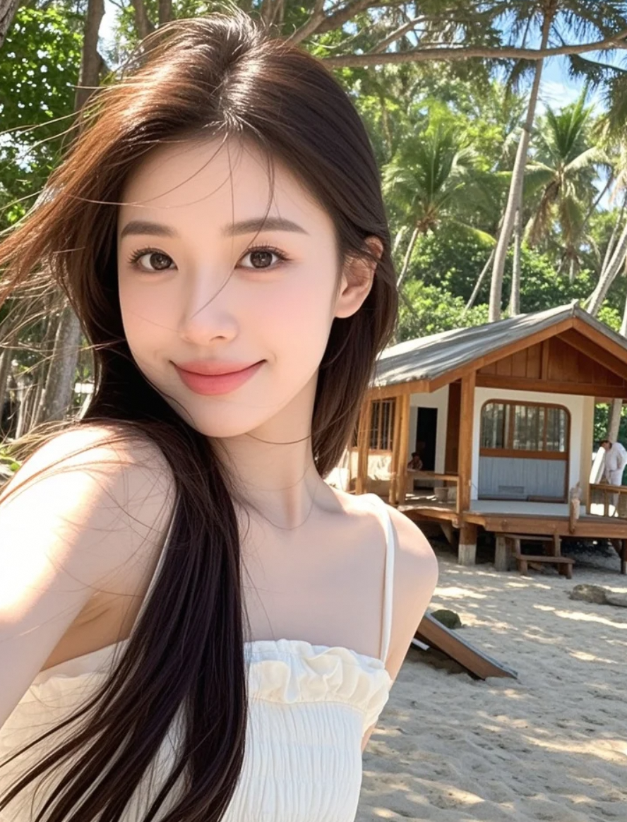 淡妆下的我，在海边找到了最真实的自己💗