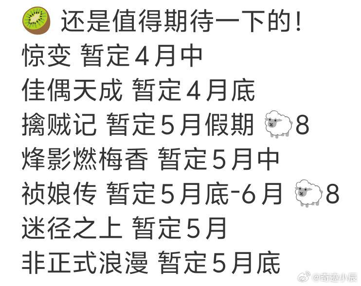 5-6月排播🍉合集来了有没有你们期待的新剧呀
