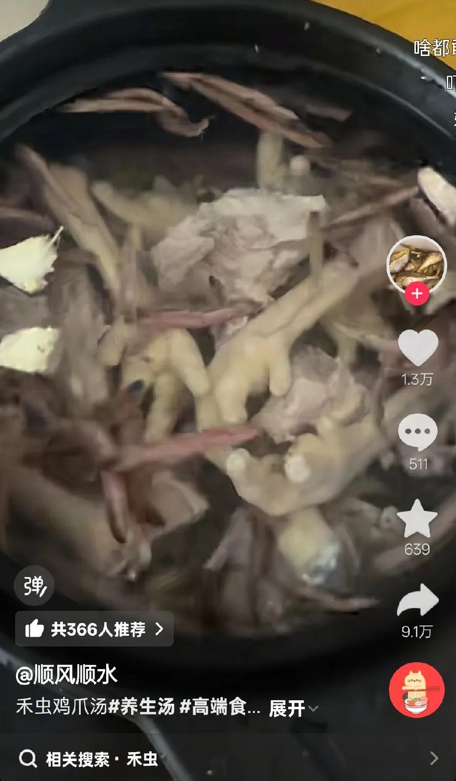 这是哪里的菜系？一条条像小鱼儿一样的东西活泼乱跳的游来游去，作者说的是、禾虫鸡爪