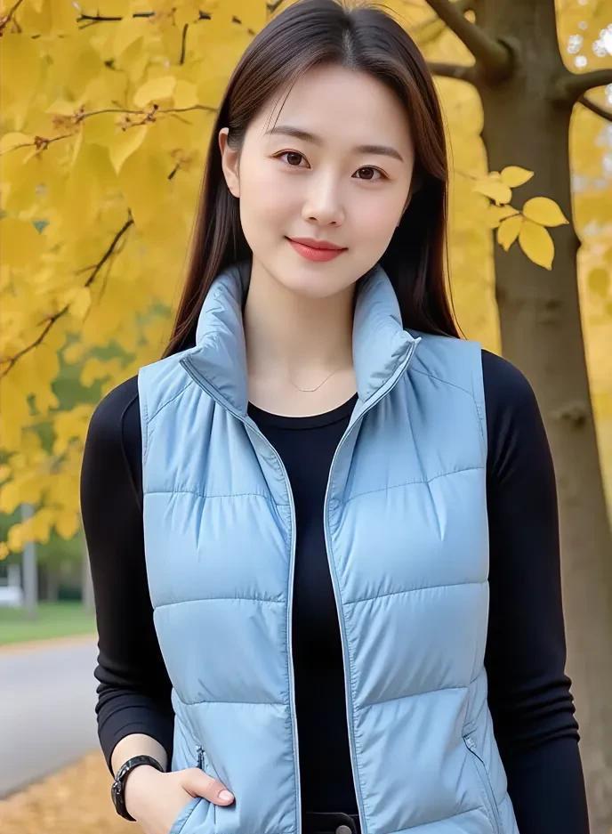 秋风起，落叶黄，小姐姐轻衣出行，捕捉一抹温柔时光。