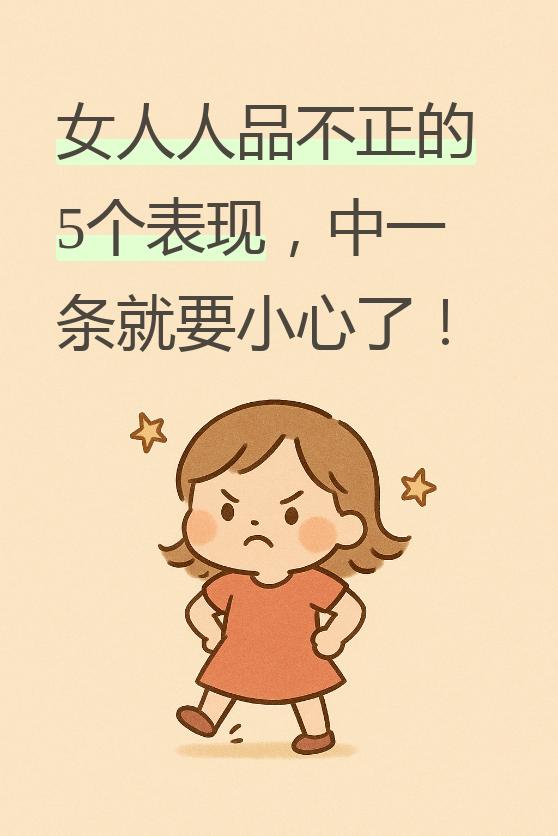 女人人品不正有5种表现2026年，我更深刻意识到看清女人人品的重
