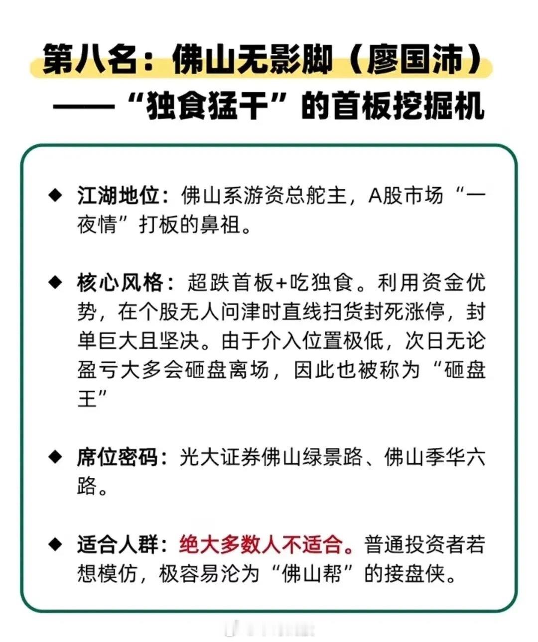 做短线，看不懂游资，就看不懂情绪。这份2026十大游资大佬排行榜，把A股市场最具