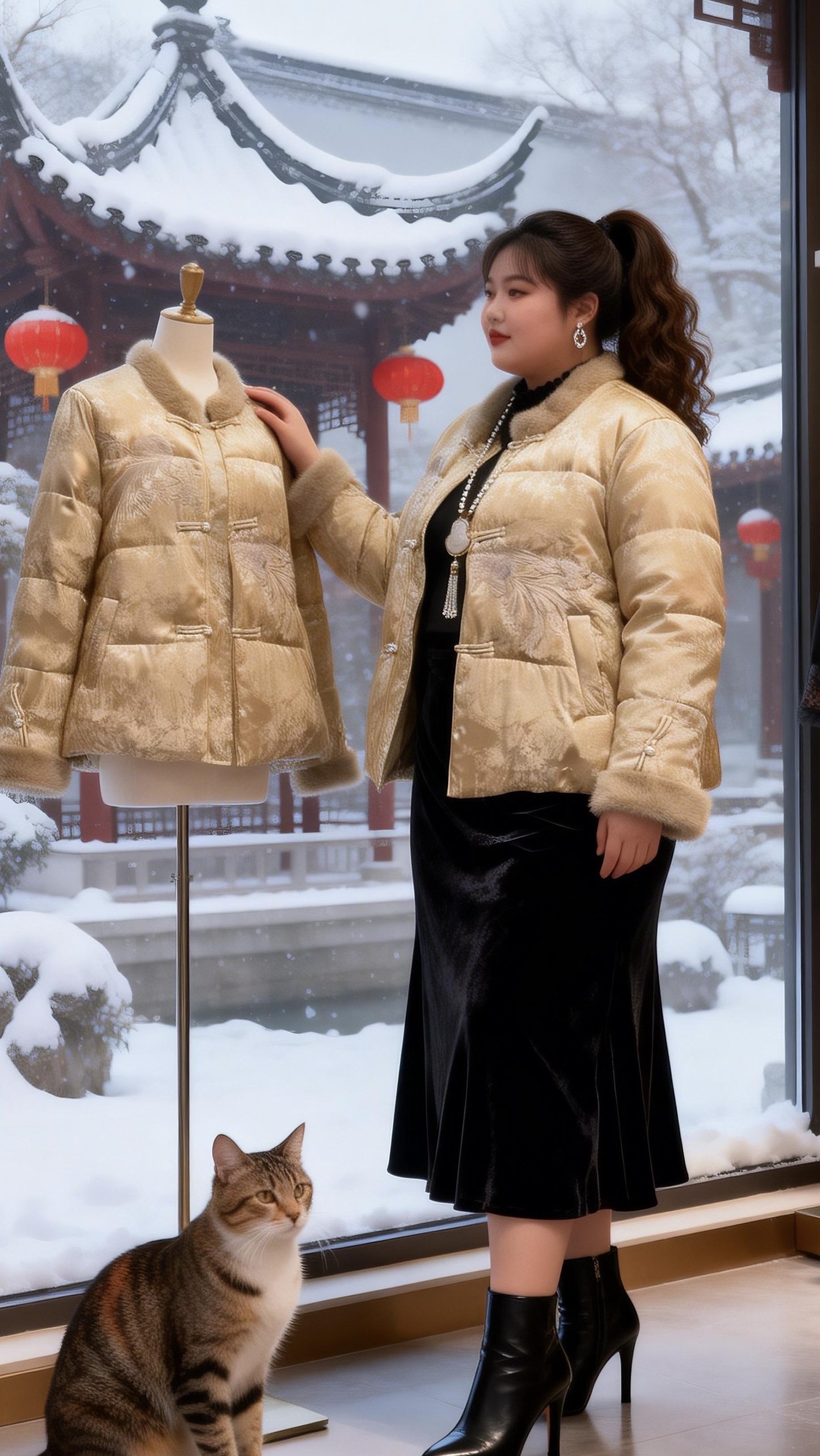 新中式穿搭国风棉服 大码女装 优雅气质 冬天就是要穿得暖呼呼