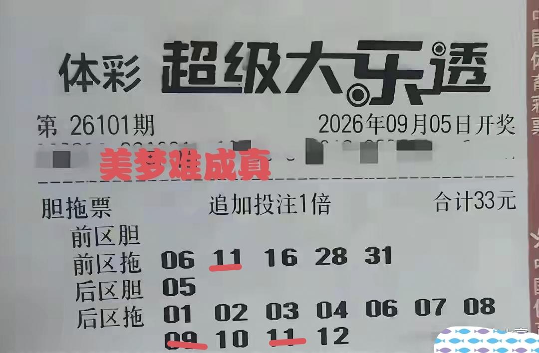 美梦终究没有实现，成为一场空。胆拖票虽然能够节约一些资金，但是中奖概率却非常低