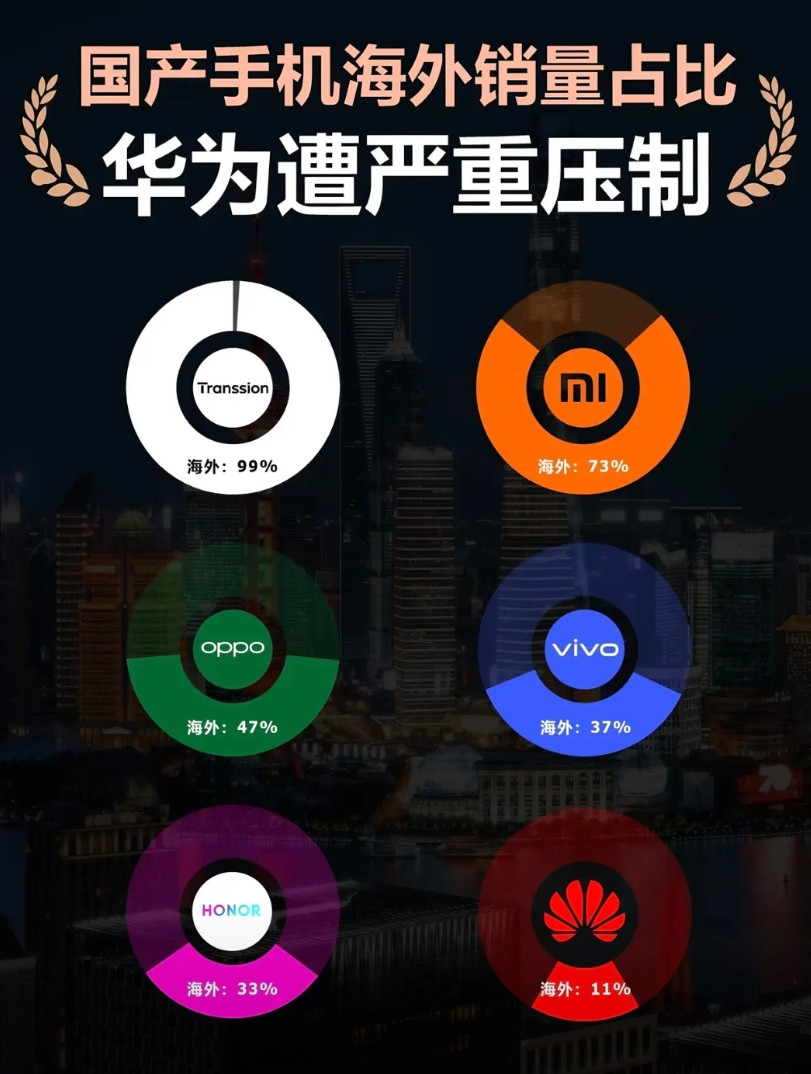 看了国产手机海外市场占比图，震惊了！华为遭严重压制！传音这个牌子，国内可能很