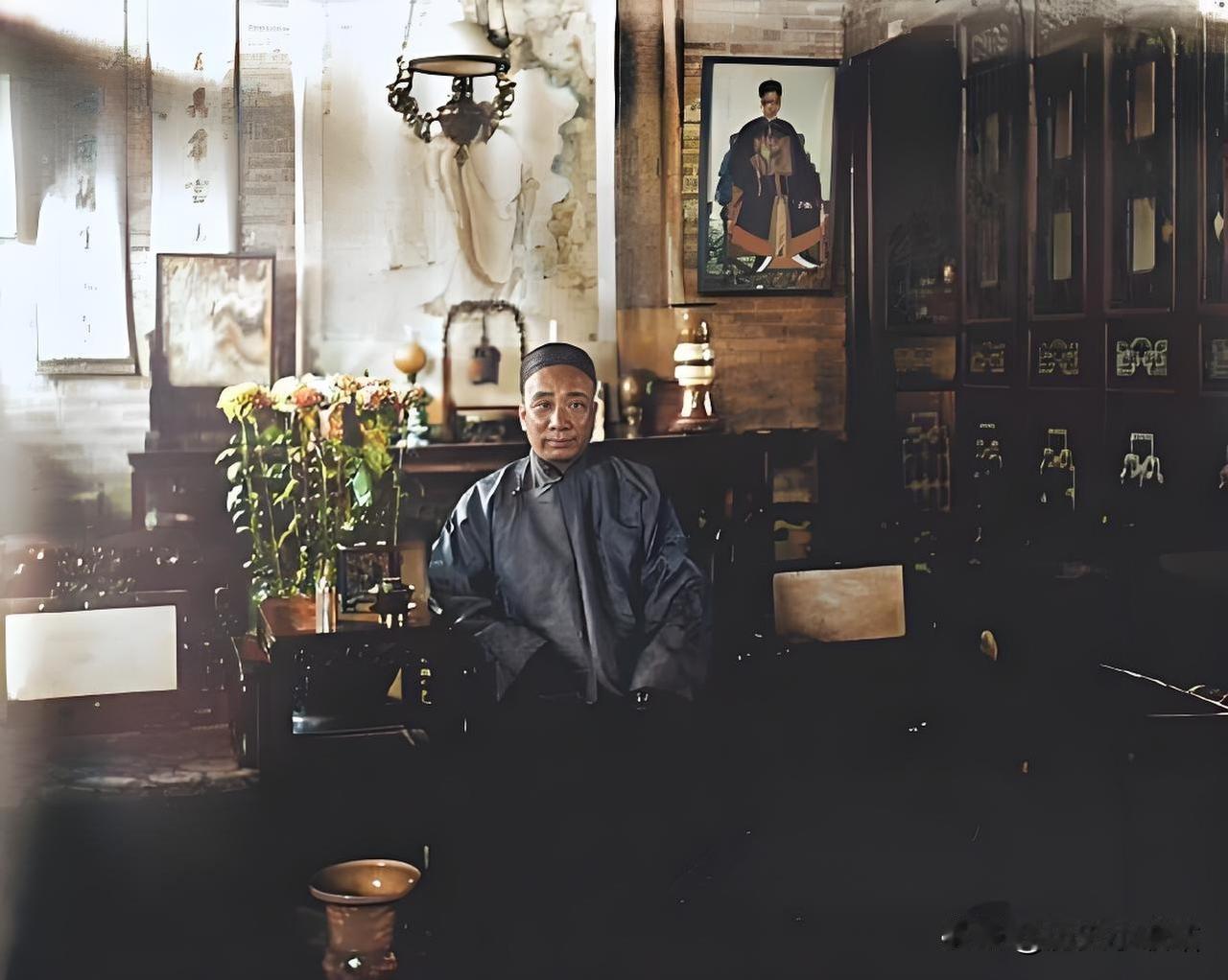 照片里这位穿长衫的老爷子，活脱脱阳江老城的士绅老爷派头。要说阳江这地儿，别看偏在
