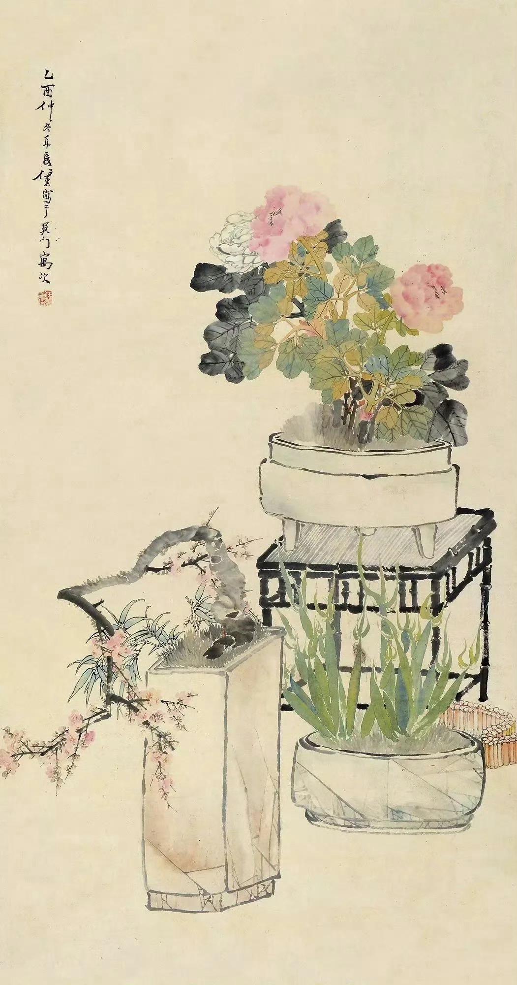 赏画|清·任薰·花鸟画传统文化传统文化绘画国画