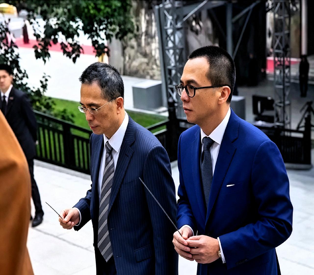 这张图挺难得，李泽钜和李泽楷兄弟俩一块去慈山寺上香。平时各忙各的，到了这岁数，再