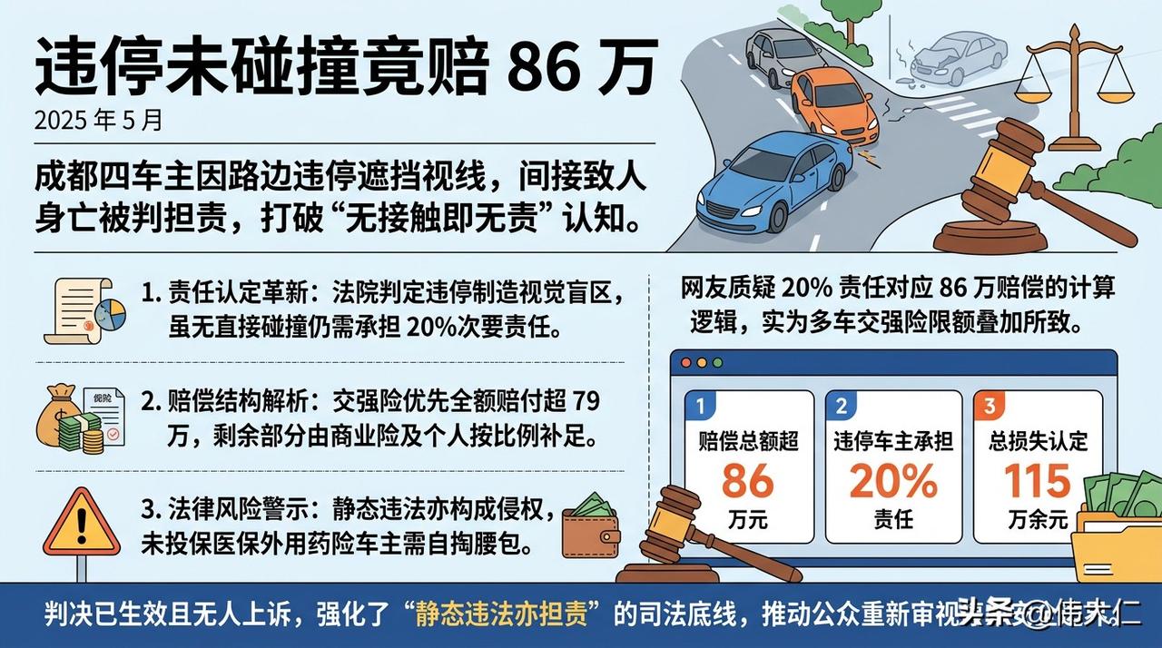 一、事故经过2025年5月，曾某无证驾驶无牌电动摩托车，违规搭载未戴头盔的妻子