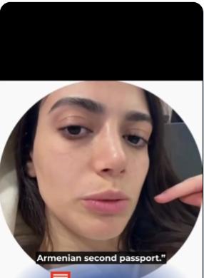 【🇦🇲🤬亚美尼亚人在莫斯科谢列梅捷沃机场受到压力】视频中的一位女士说，在