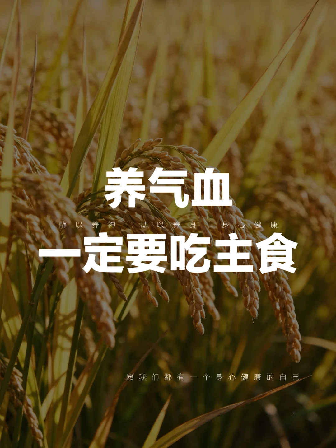 养气血，先把主食吃回来