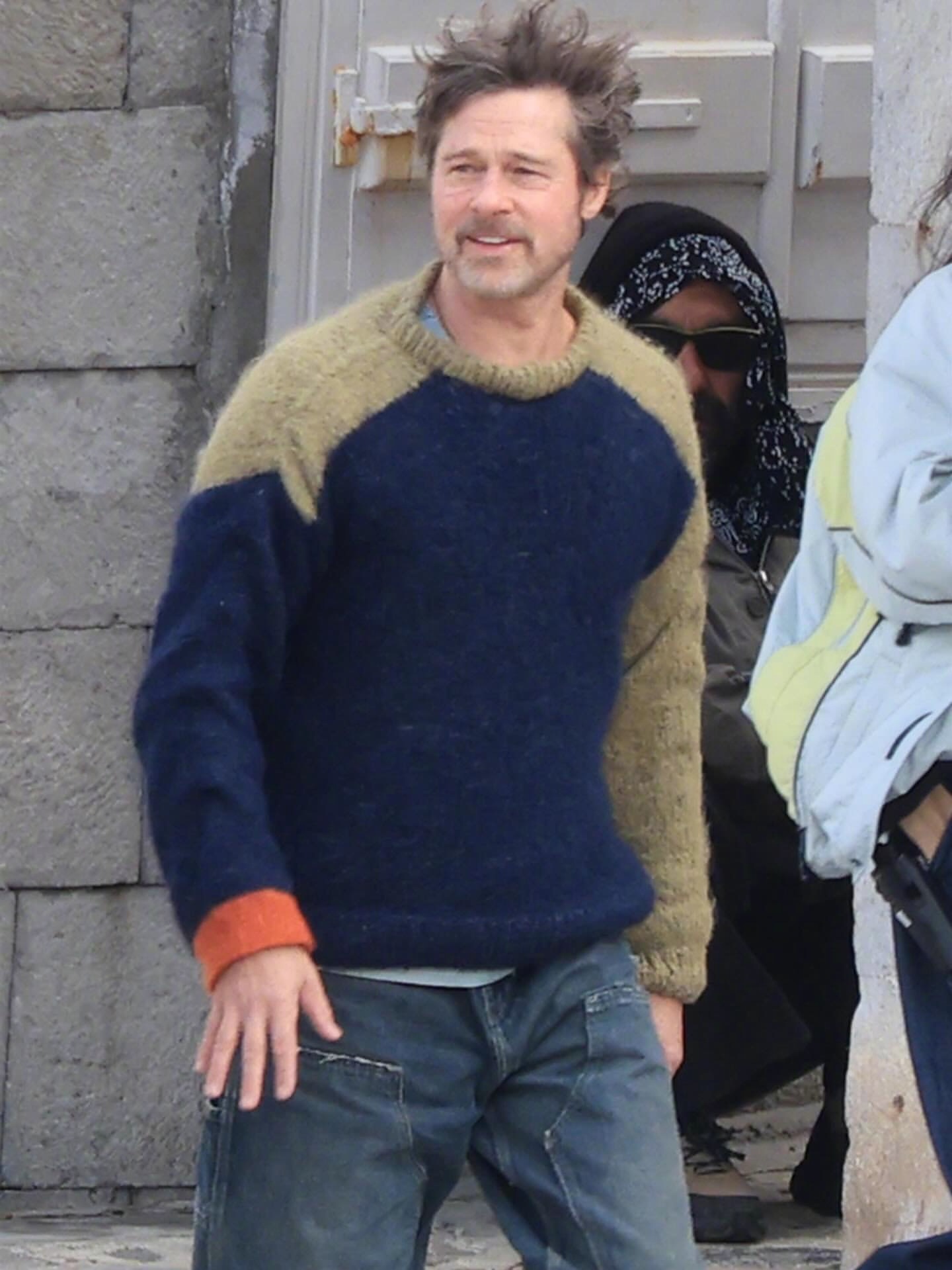 布拉德·皮特与银幕女儿可可·格林斯通（CocoGreenstone）在希腊希德