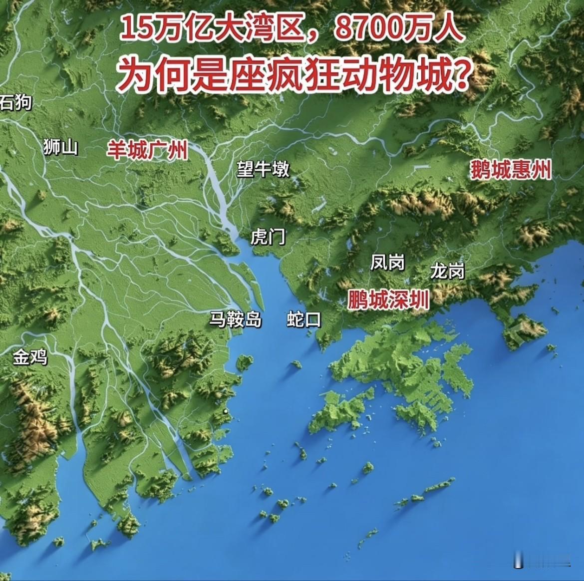 有人说大湾区遍地是牛马，现在终于证实这个说法了。你看15万亿GDP、8700万人