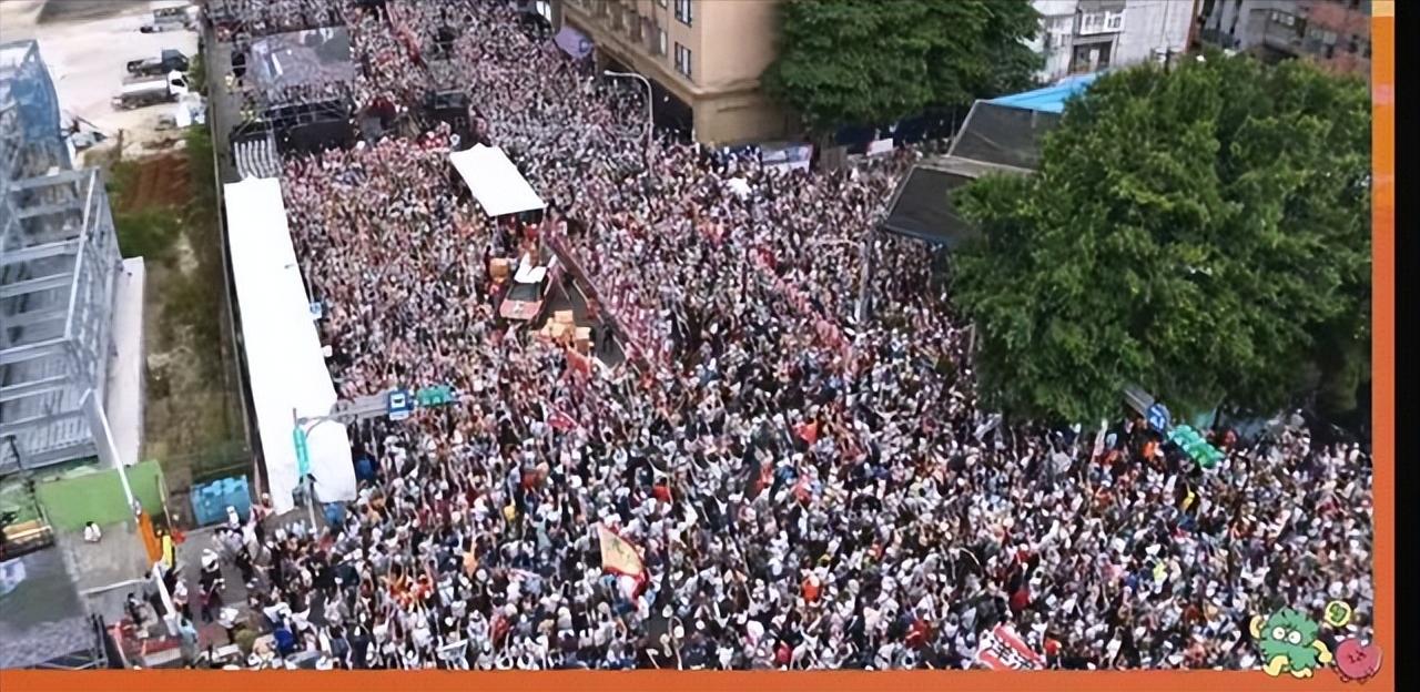 沈伯洋阵营宣称已有3万人参加造势，亲民党前发言人高喊“橘子绿了”民进党台北市长