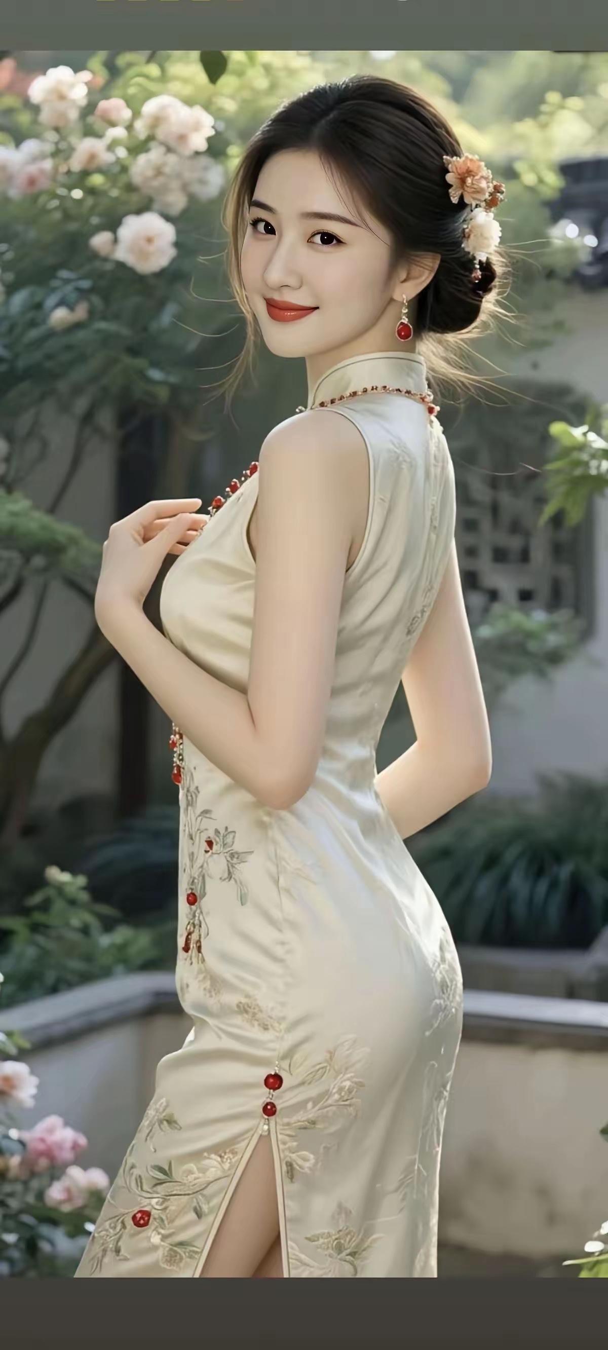 高雅的气质，清丽的婉容，温文尔雅又有风情万种魅力；艳压群芳，浪漫的情怀，如诗如画