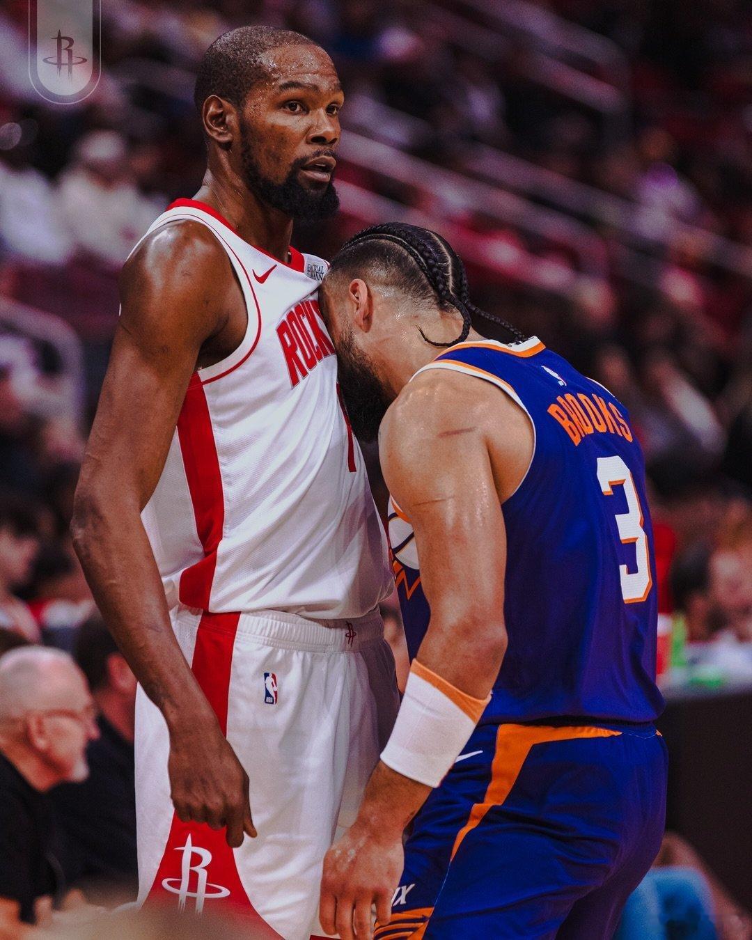 火箭117-98大胜！西部第二了湖人马刺都输球申京因病缺阵，杜兰特在第二节发力稳