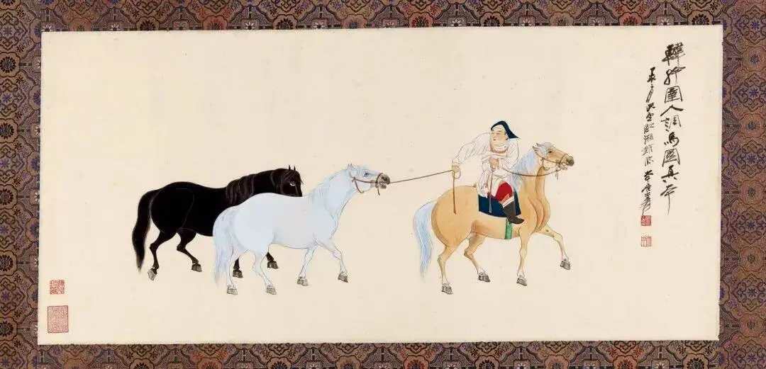 张大千圉人调马图。这就是中国风遇见艺术