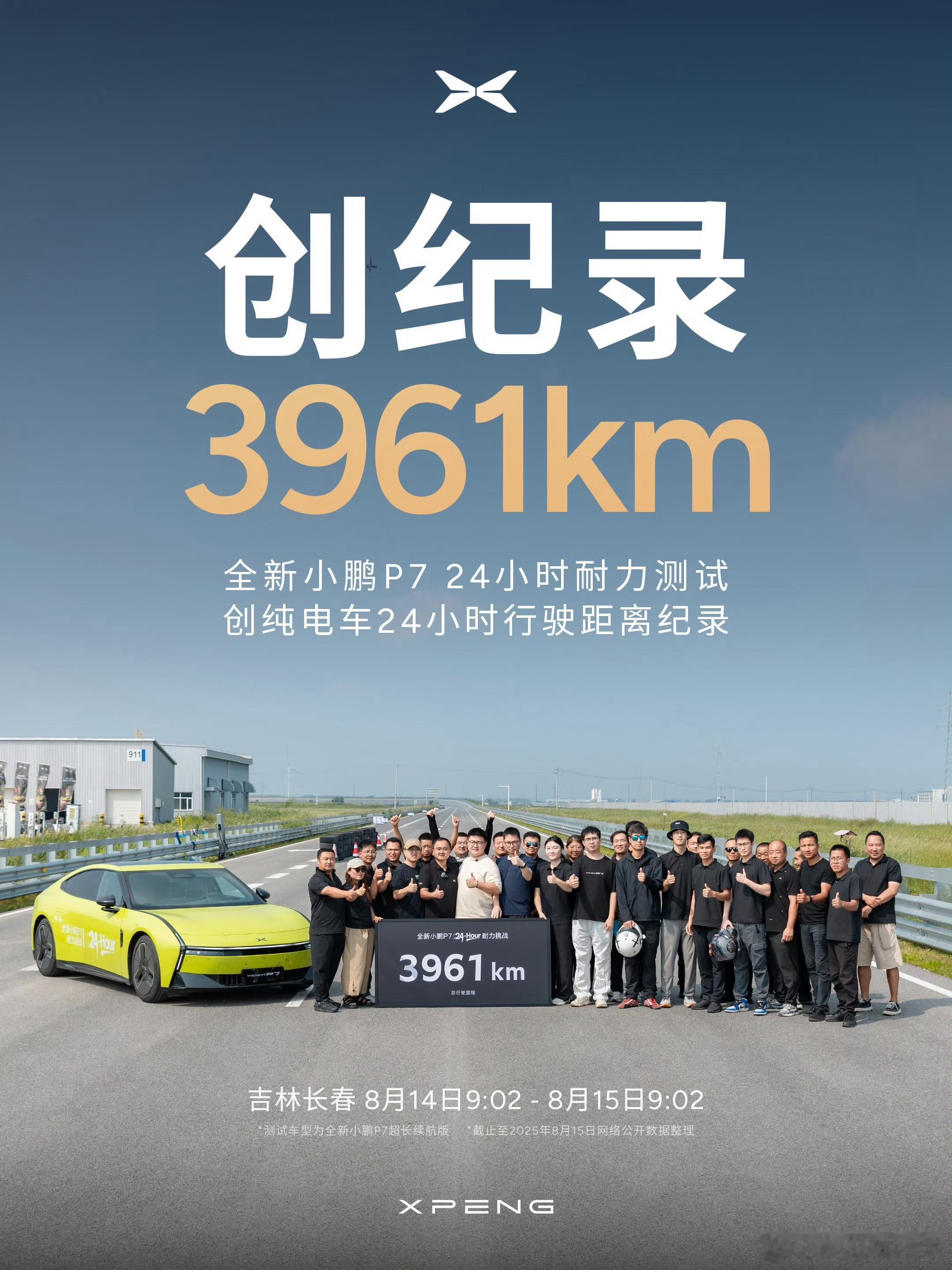 小米是3944km，记录被打破了。我其实预期是刚好能到4000km的，毕竟小鹏P