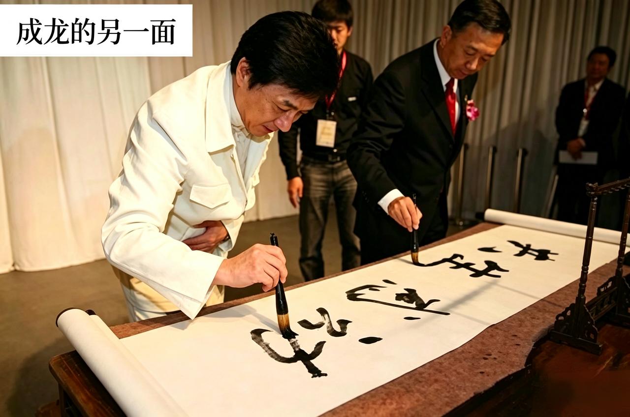荧幕上拳脚生风，私下提笔挥毫，你觉得成龙的字算书法吗？荧幕上拳风呼啸飞身搏