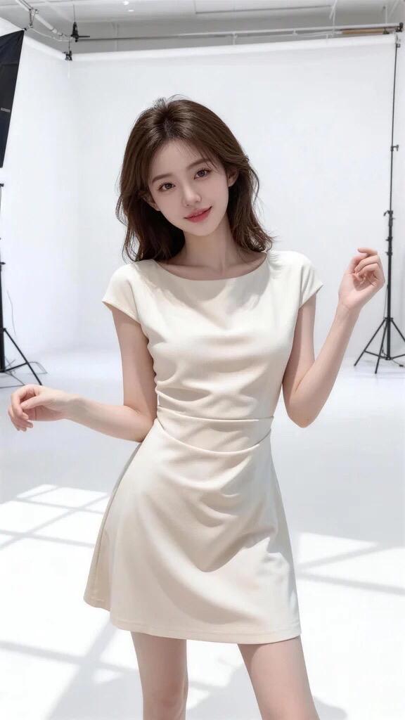 温柔小裙子裸色连衣裙女生白色连衣裙穿搭白色露肩连衣裙纯白色连衣裙穿搭