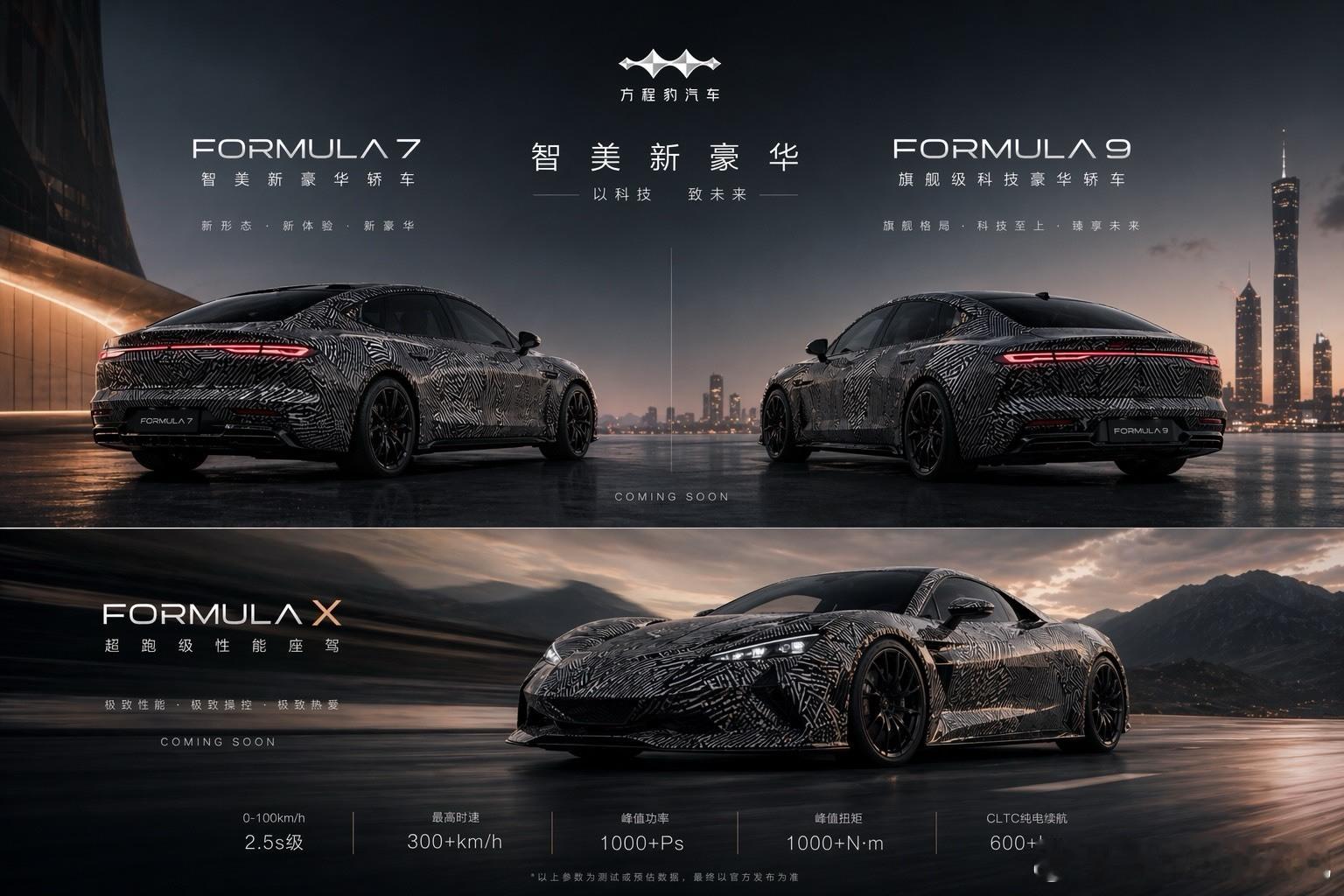 刚收到一张方程豹轿车的预热海报，这图要是真的，那也太帅了吧~