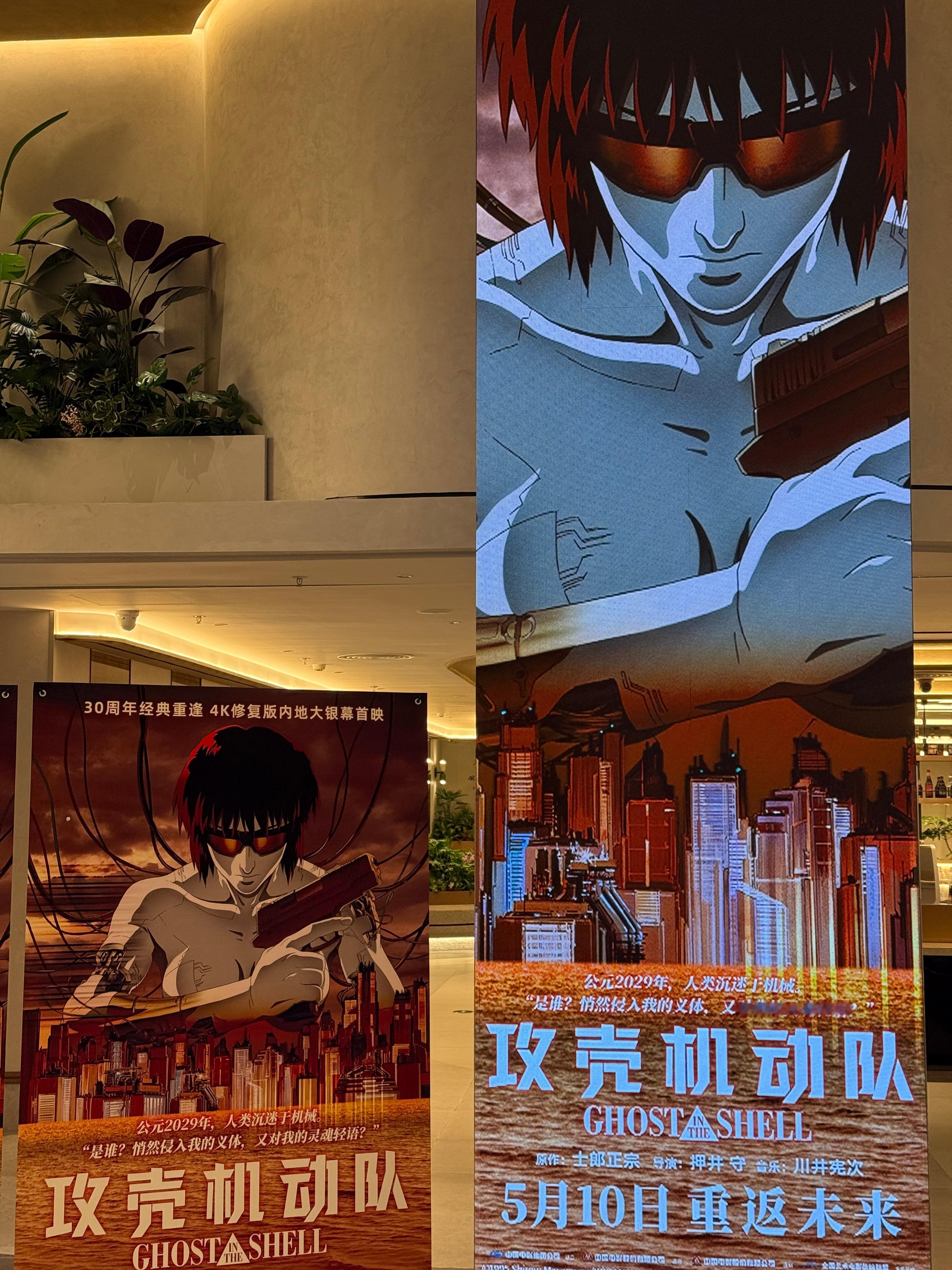 头一次在大荧幕看《攻壳机动队》，上个世纪的作品放到当下完美应景，人工智能、AI