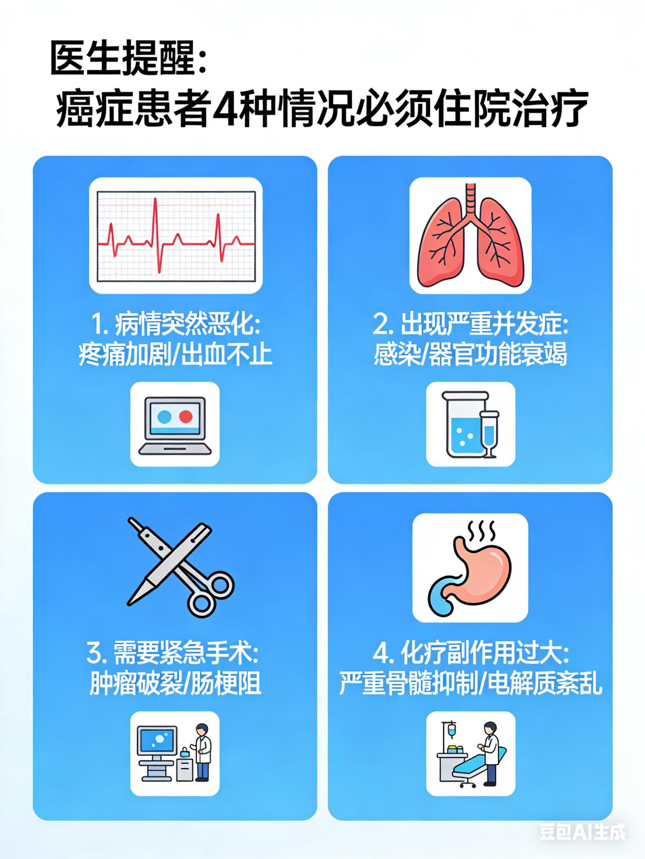医生提醒：癌症患者4种情况必须住院治疗要让这篇文章更具吸引力，我们需要从“