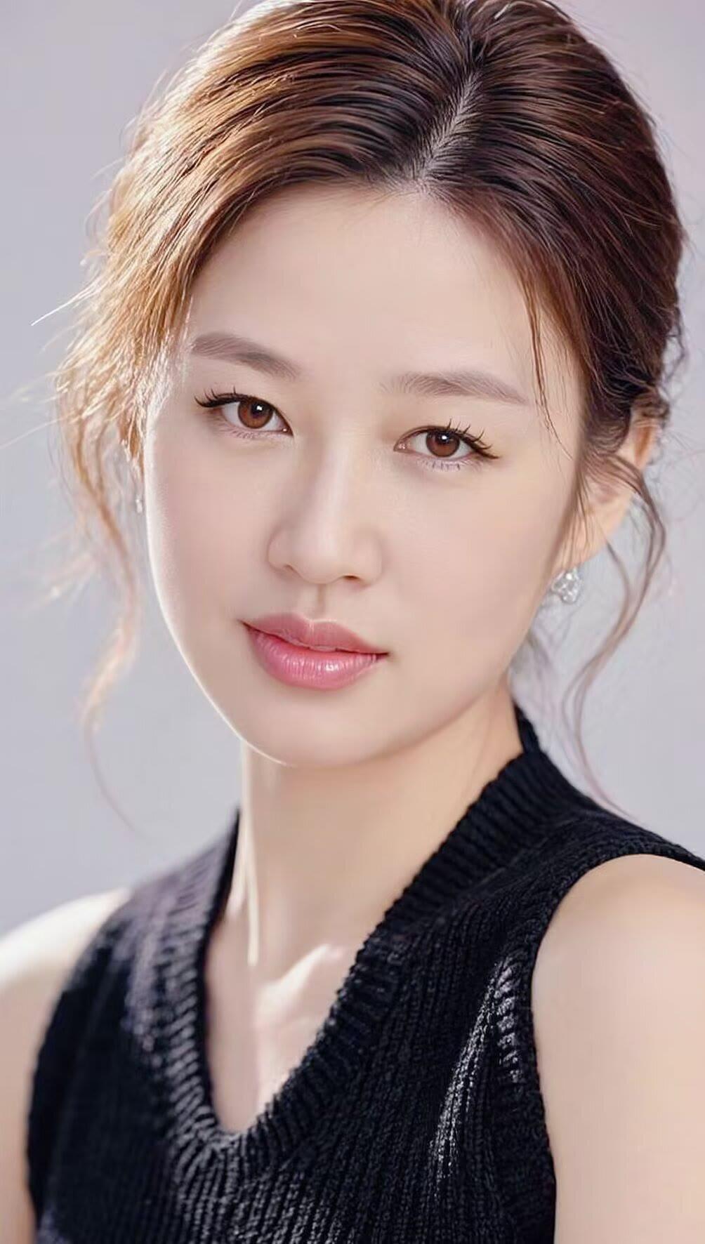 温柔甜美的气质女神，黑色针织衫搭配自然妆容，尽显优雅魅力！💖✨