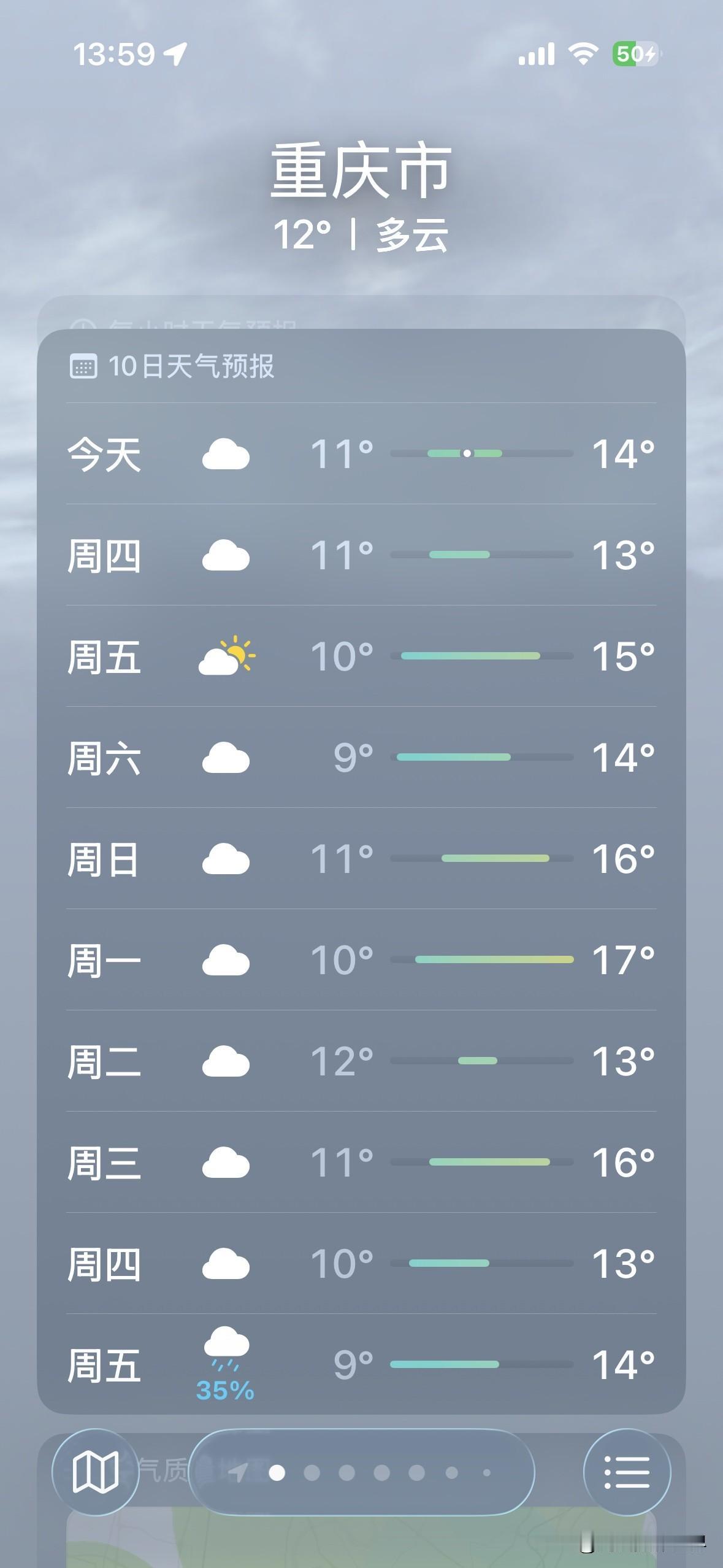 再等几天，重庆如果出太阳，我要去九龙坡区的杨家坪商圈看银杏树，轻轨2号线列车穿行