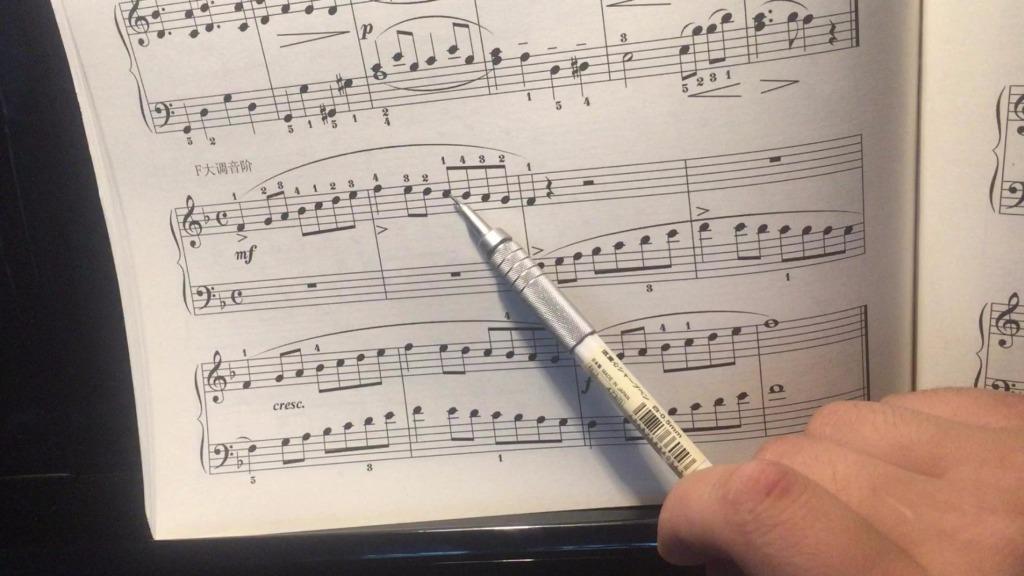 f大调音阶曲谱_f大调音阶指法图片