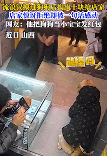 很多网友表示，看完泪目了。近日山西太原，一只金毛坐正坐在店门口摇尾“迎宾”，突