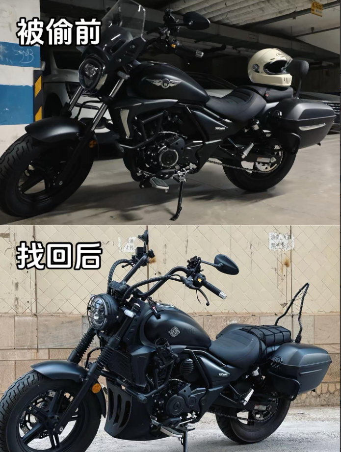 我的豪爵tr300黑武士，丢之前和找回来之后的样子已经发生了翻天覆地的变化。不得