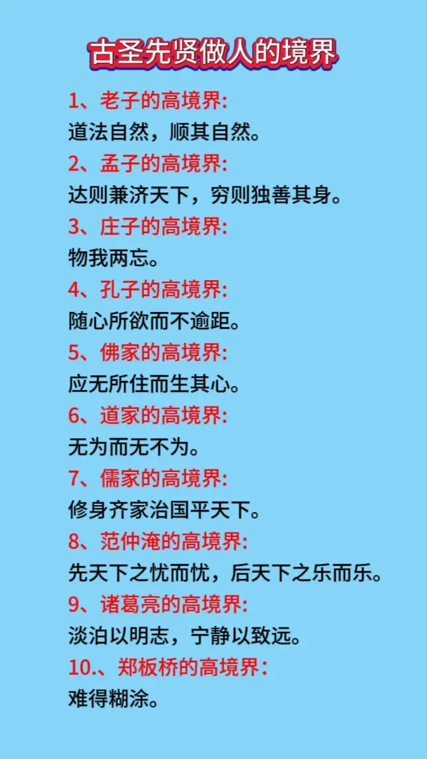 古圣先贤做人的境界！！！