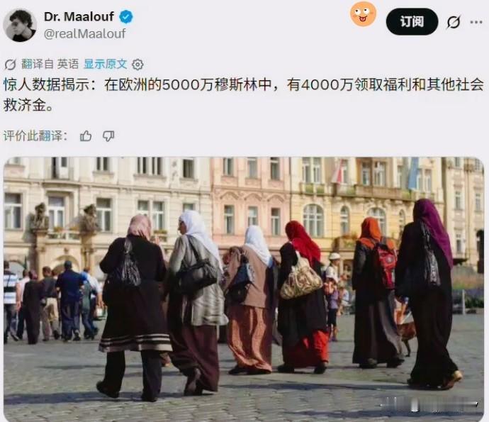 欧洲快被掏空了！全欧洲有5000万穆斯林，约有4000万靠领取福利和其他社会救