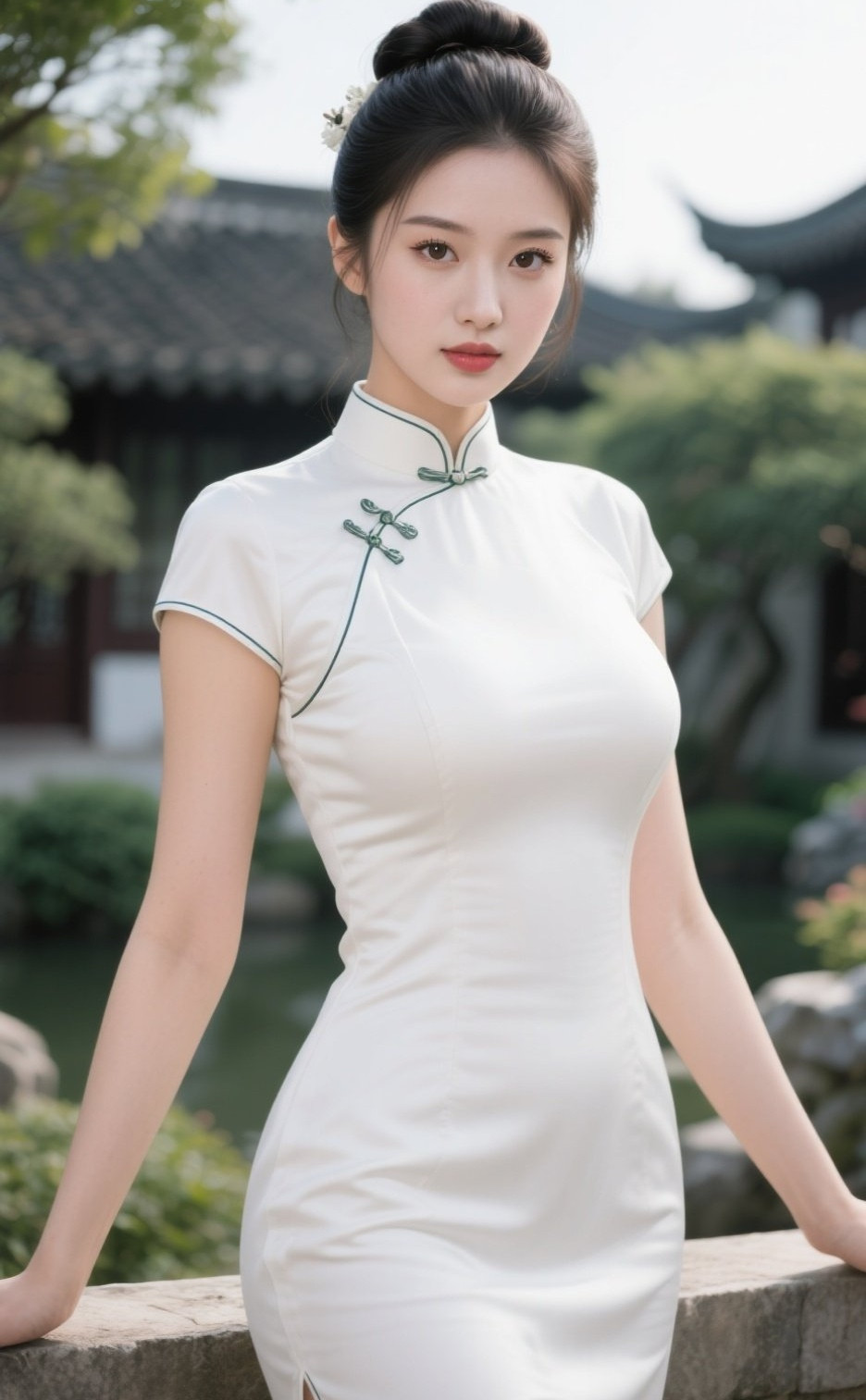 东方少妇旗袍曼妙，举手投足皆是风情