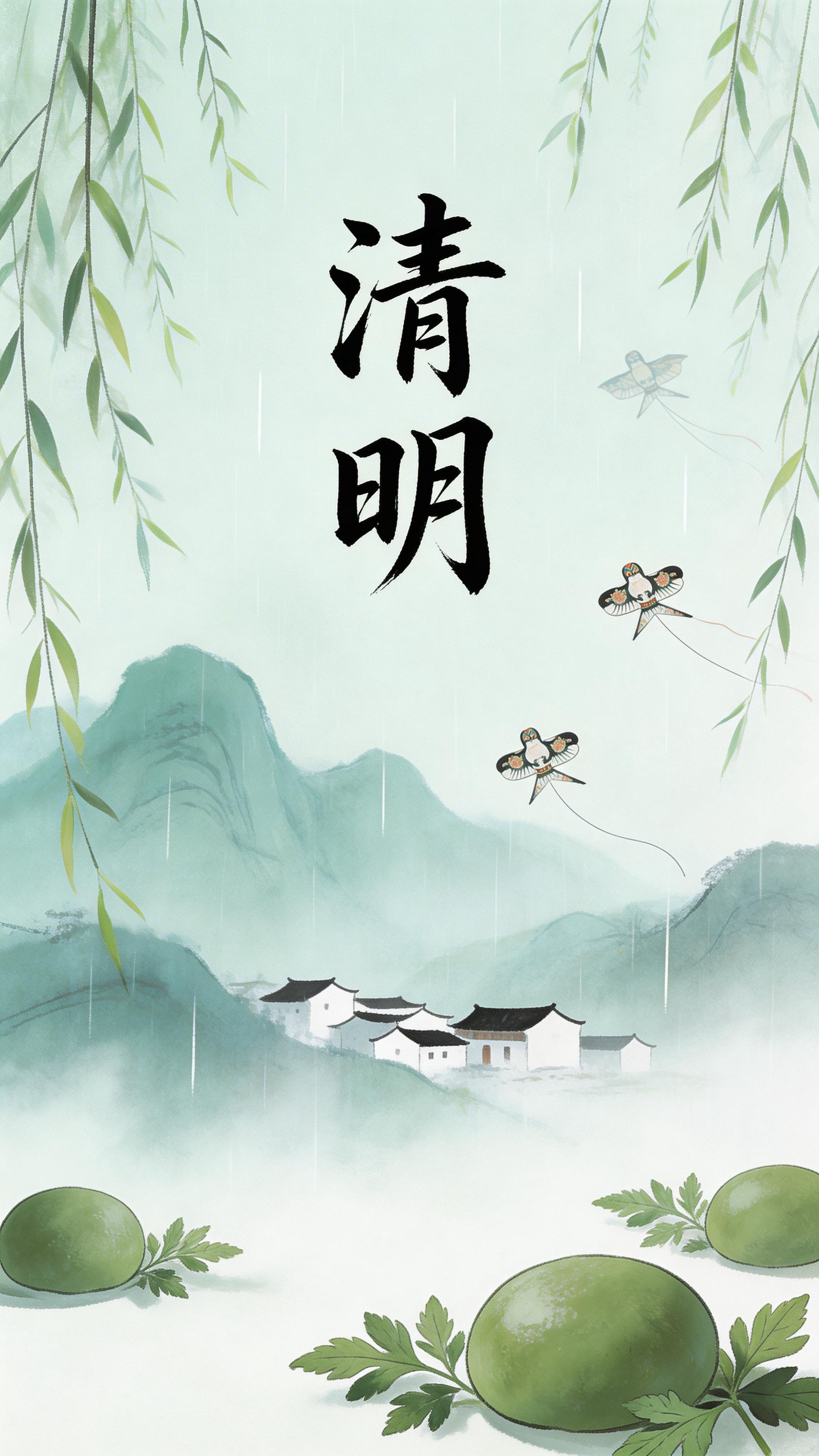 一半春色以慰心，一半春色以送人。借着清明的微风，把生活的烦恼吹散；趁着春日的暖阳