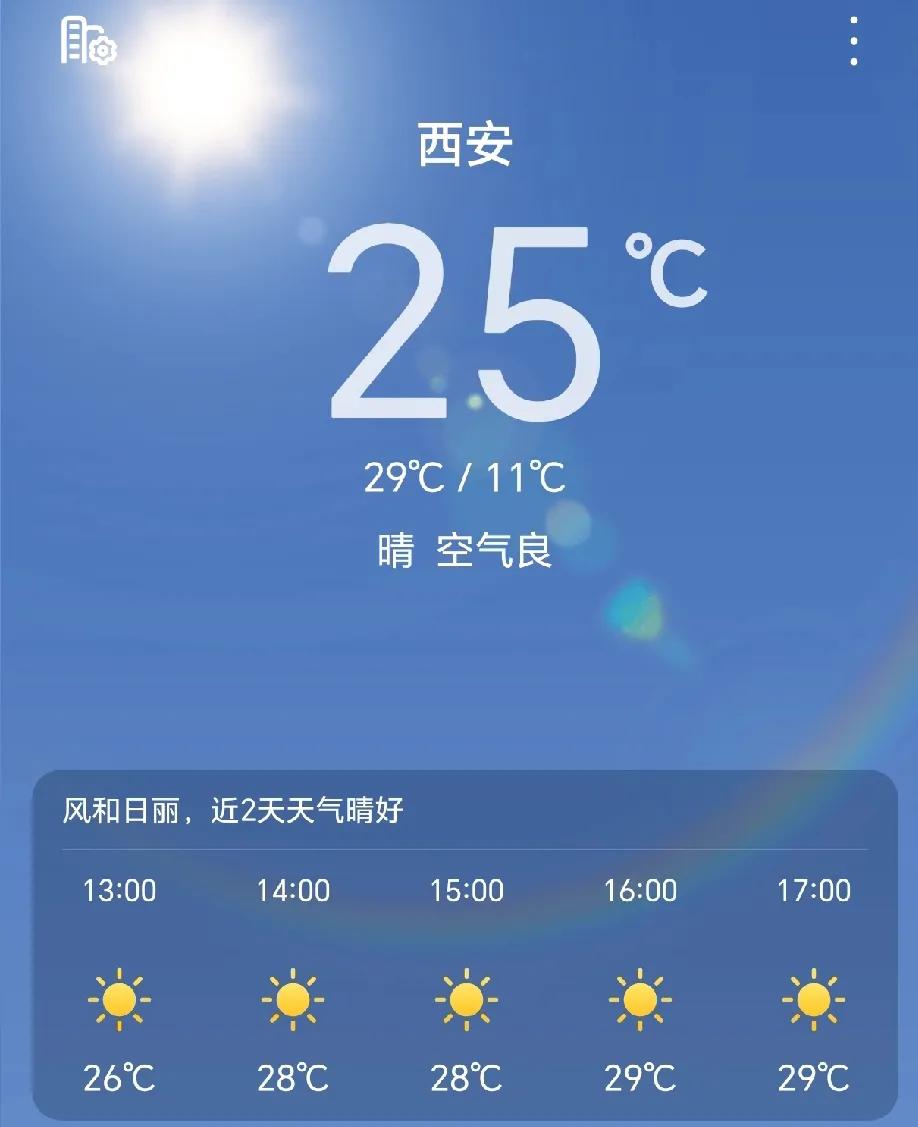 今天的西安真的能把人热死，一秒就到了夏天，最高温度29℃，赶紧翻箱倒柜找出一件短